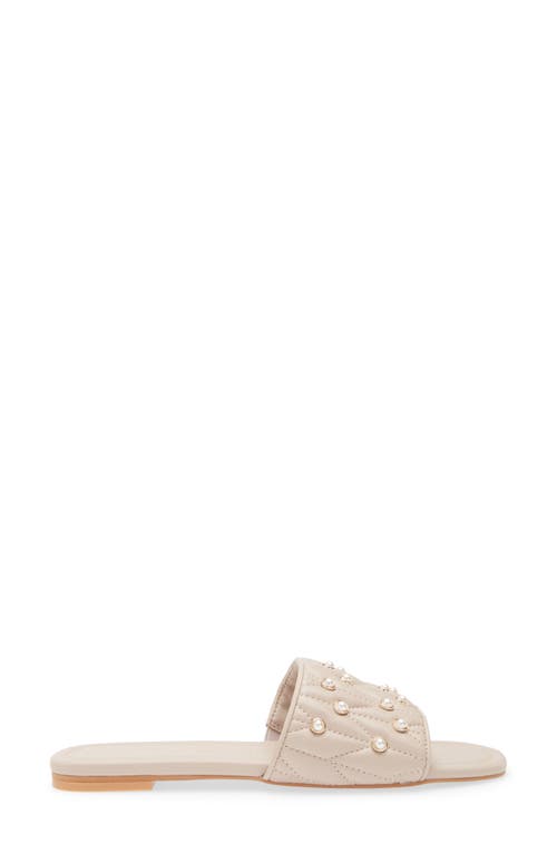 Karl Lagerfeld Paris Madyson Imitation Pearl Slide Sandal In Shell Pink