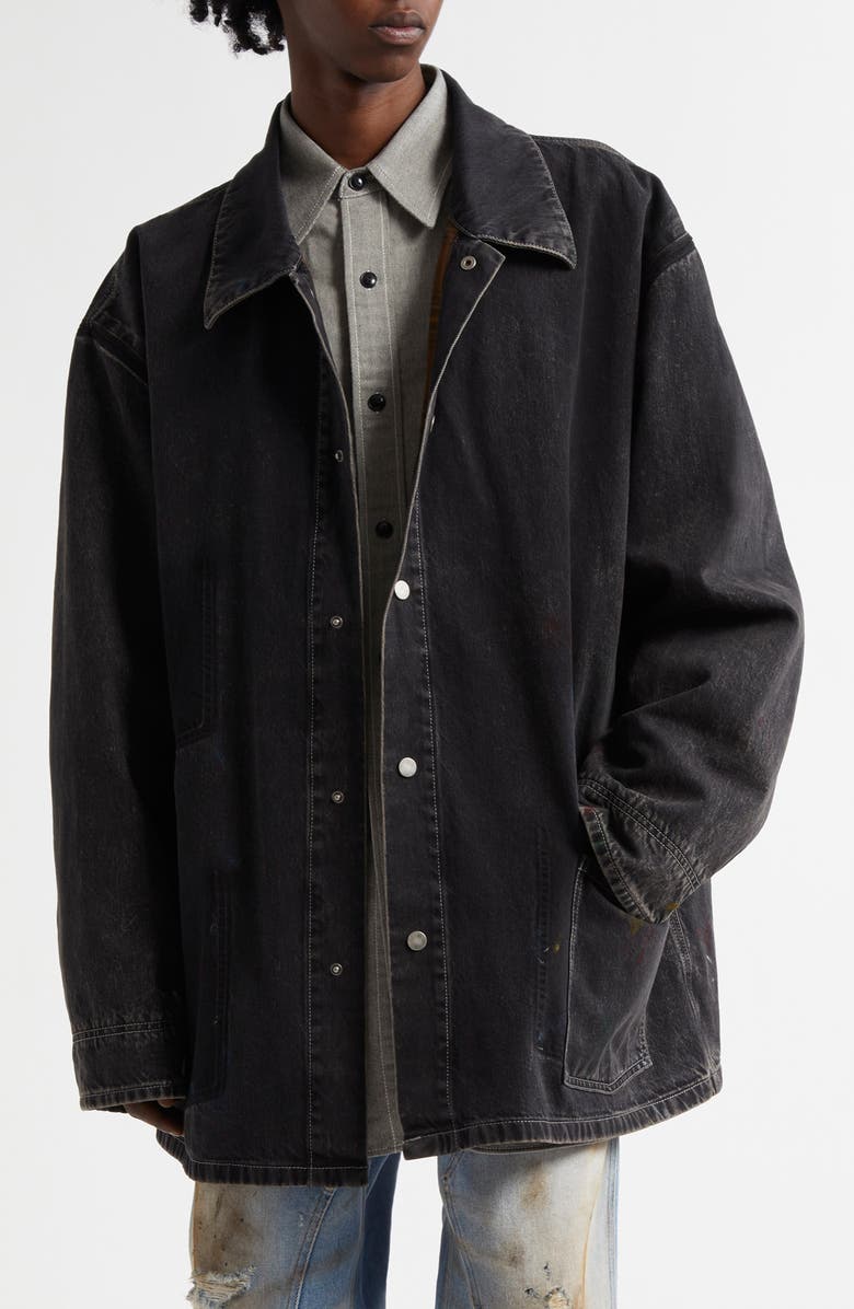 Maison Margiela Deconstructed Denim Coat, Main, color, 