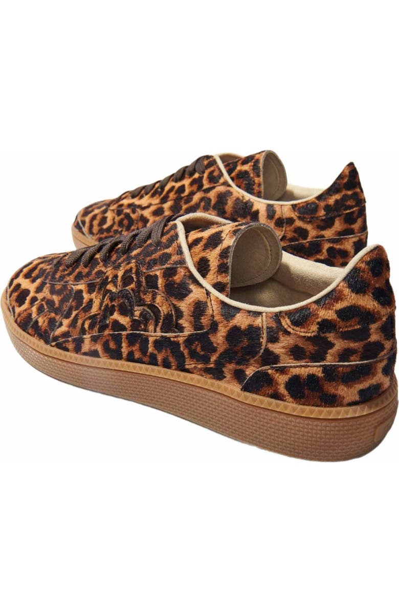 maje Leopard print leather sneakers, Alternate, color,
