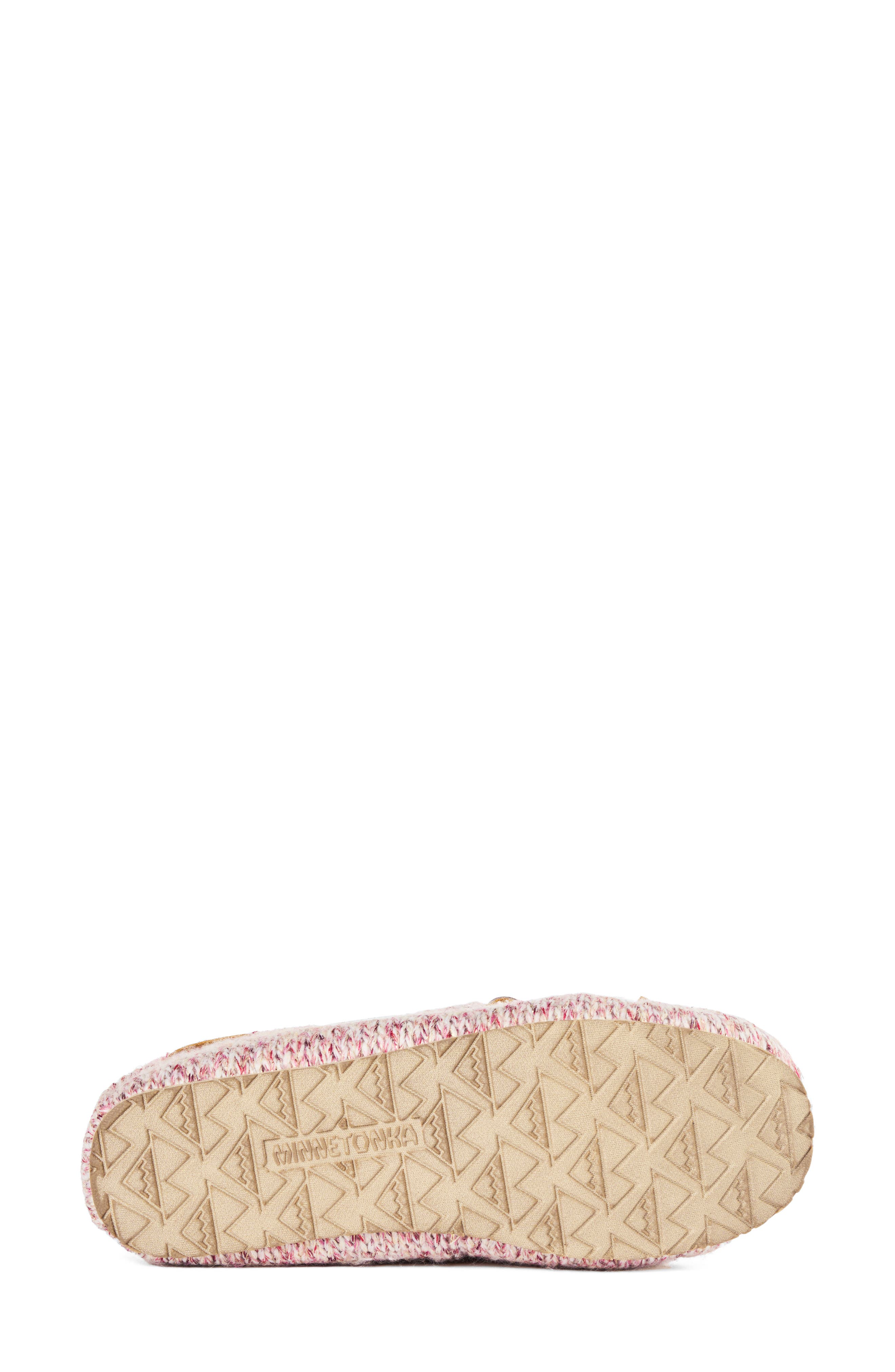 Shimmer Knit Moc Toe Slipper, Alternate, color, SPARKLE PINK