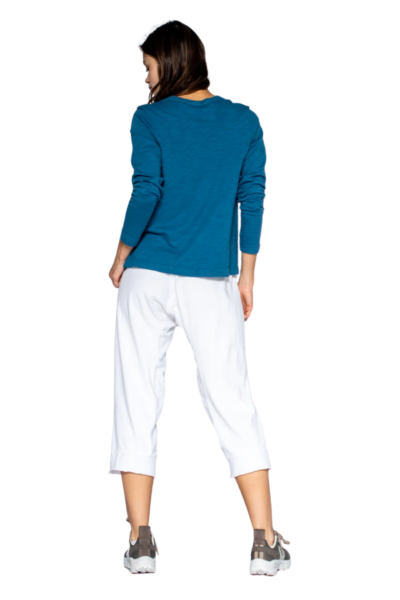 Crop Raw Jogger Easy Fit Pants, Alternate, color, White
