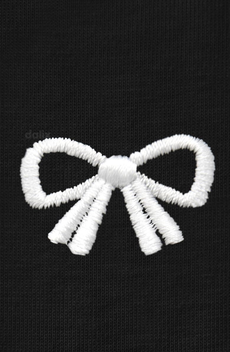 Dalix Womens Bow Jersey Tee, Alternate, color, Black