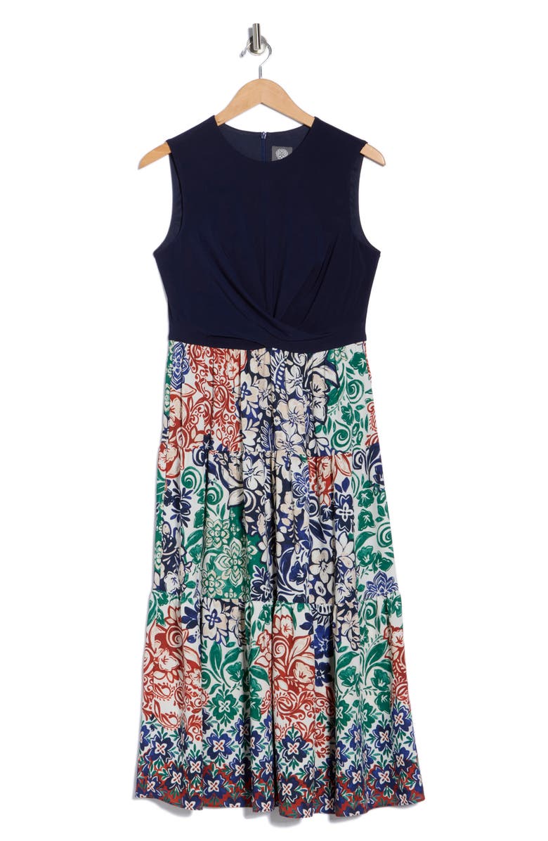 Vince Camuto Sleeveless Twofer Midi Dress, Alternate, color,