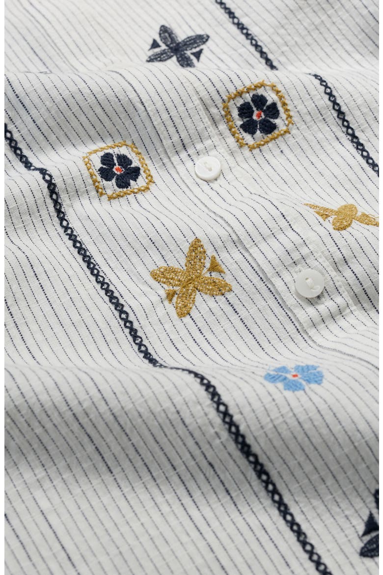 Hope Cottage Embroidered Organic Cotton Top, Alternate, color, SIMPLICITY STRIPE MARITIME