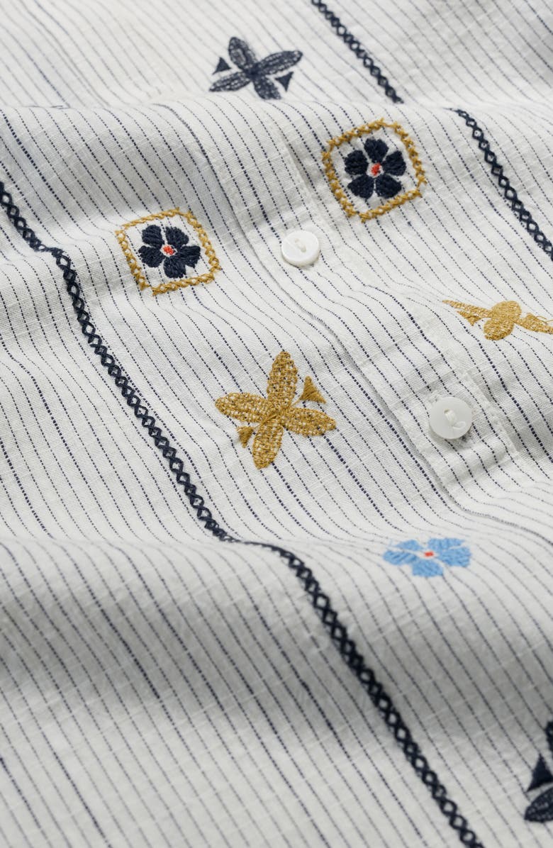 Seasalt Cornwall Hope Cottage Embroidered Organic Cotton Top, Alternate, color, Simplicity Stripe Maritime