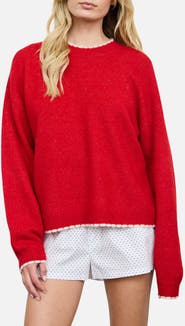 Blu Pepper Contrast Trim Crew Sweater