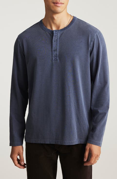 Long Sleeve Cotton Blend Henley