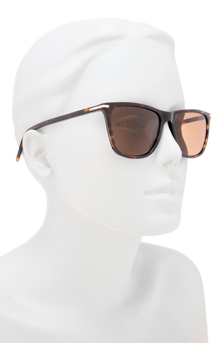 PAIGE Blake 54mm Square Sunglasses, Alternate, color, Tortoise With Brown Lens
