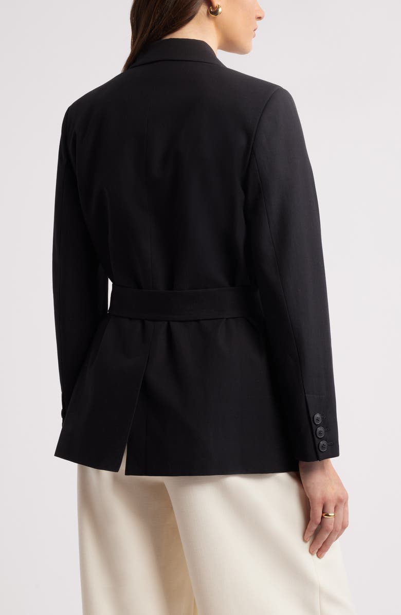Nordstrom Single Breasted Belted Blazer, Alternate, color, Black