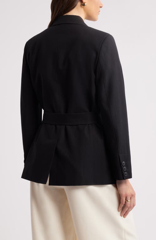 Nordstrom Single Breasted Belted Blazer In Black