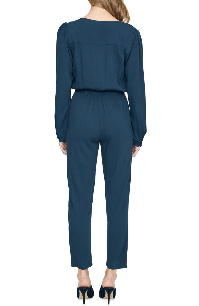 Sanctuary Desk to Dinner Wrap Front Long Sleeve Jumpsuit, Alternate, color,