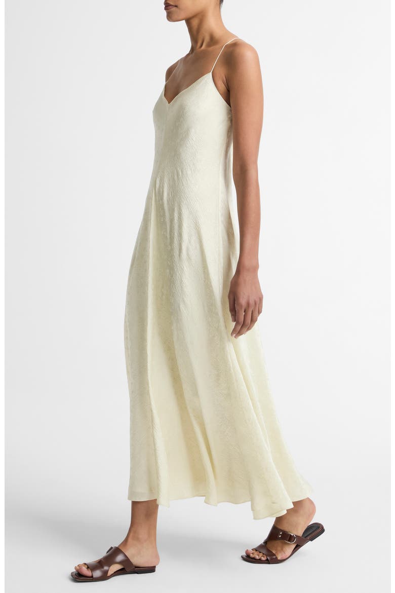 Floral Jacquard Sleeveless Maxi Dress, Alternate, color, SUN IVORY