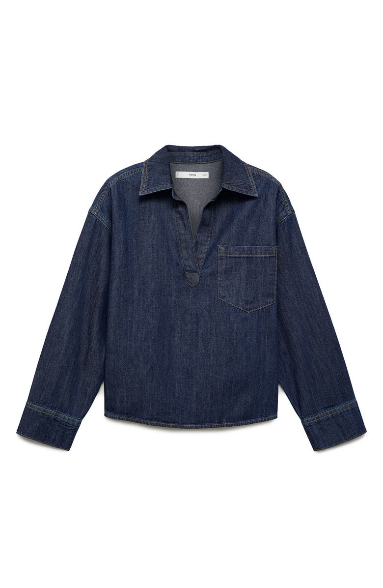 MANGO Sylvie Denim Popover Shirt, Main, color,