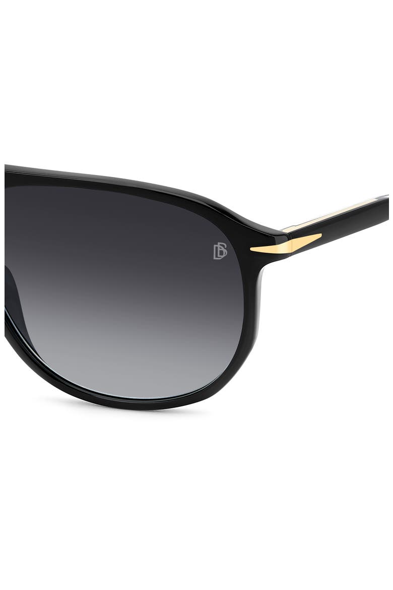 58mm Aviator Sunglasses, Alternate, color, BLACK/ DARK GREY SF