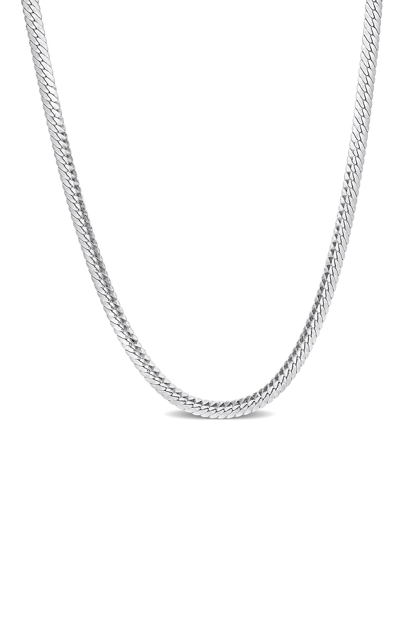 DELMAR Herringbone Chain Necklace, 3mm