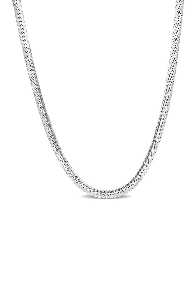 Herringbone Chain Necklace, 3mm, Main, color, SILVER