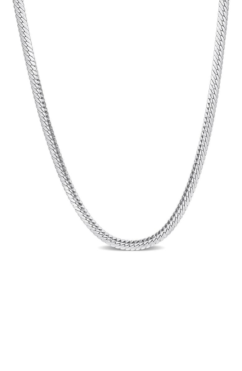 DELMAR Herringbone Chain Necklace, 3mm, Main, color, Silver