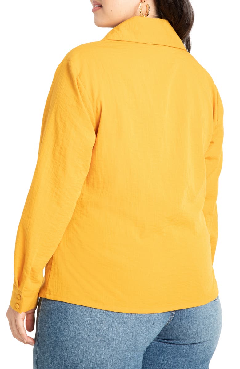 ELOQUII Tie Front Blouse, Alternate, color, 