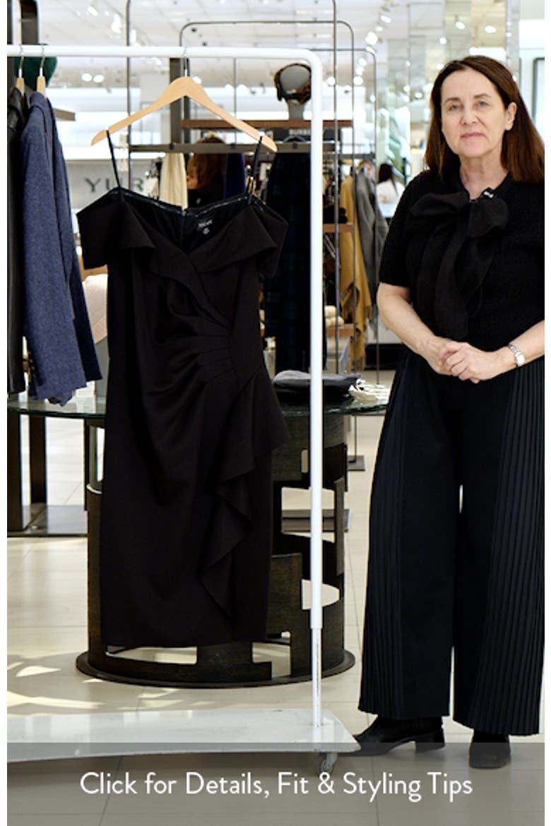 Ruffle Boat Neck Scuba Cocktail Dress video