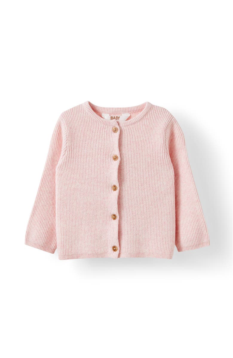 Cotton On Kids Organic Knit Cardigan, Main, color, Soft Musk Marle