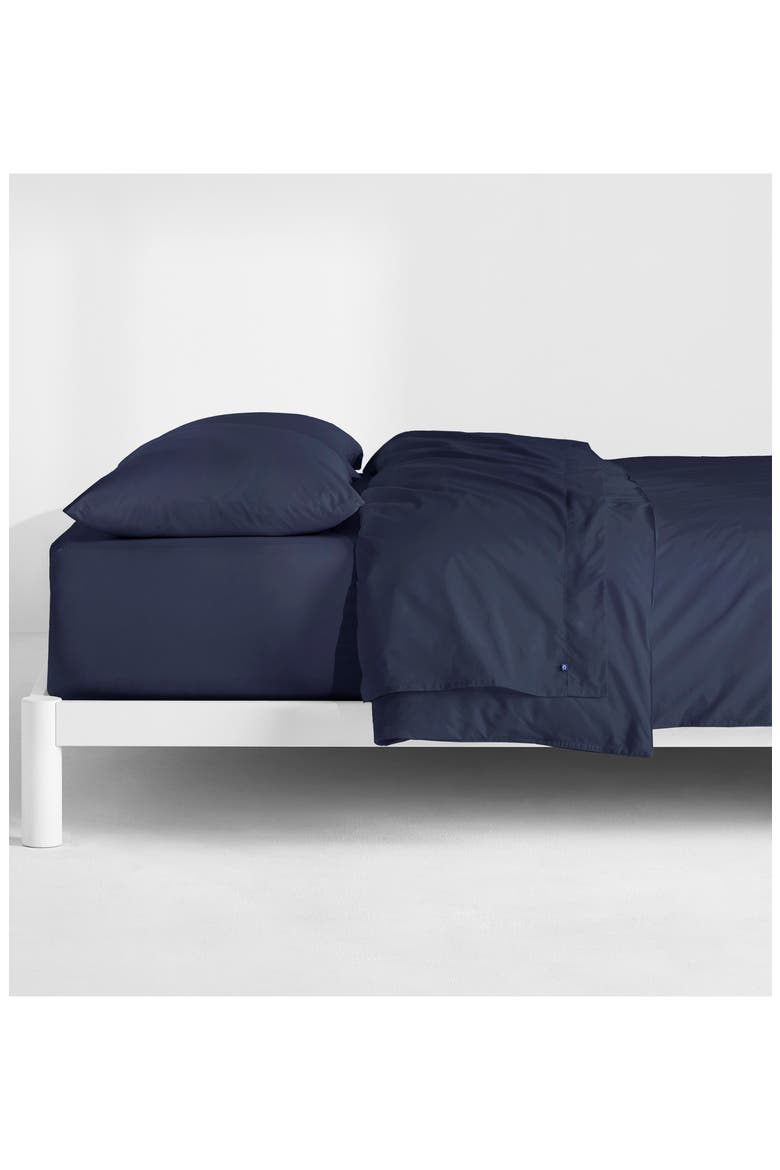 Sateen 276 Thread Count Organic Cotton Duvet Cover, Main, color, NAVY