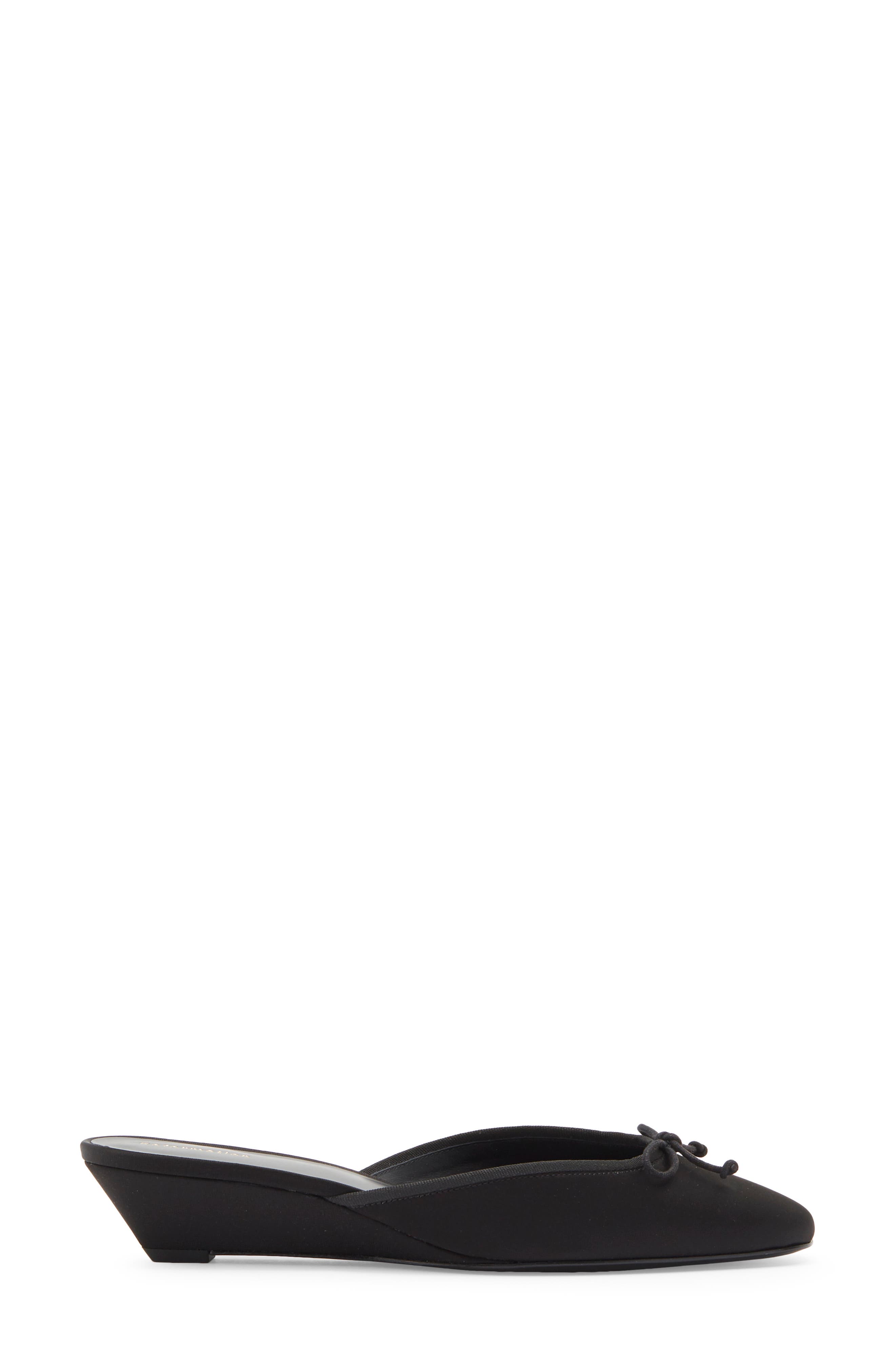 Tilda Wedge Heel Mule, Alternate, color, BLACK SATIN
