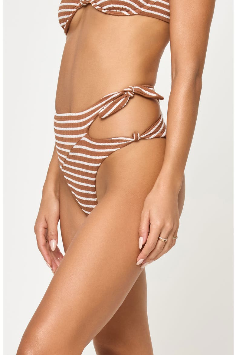 Jack Bitsy Cutout High Waist Bikini Bottoms, Alternate, color, BROWN SUGAR