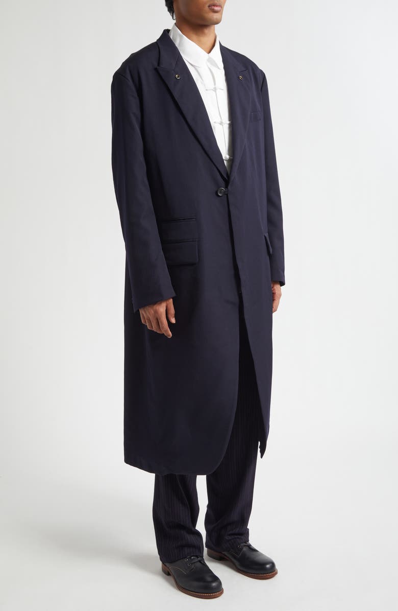 Yohji Yamamoto Water Repellent One-Button Jacket with Detachable Liner, Alternate, color, Navy