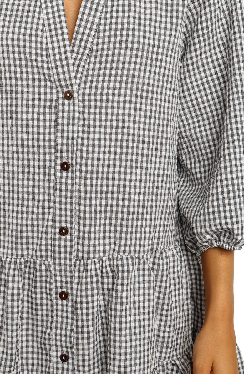 Petal & Pup Daria Print Tiered Dress, Alternate, color, Black