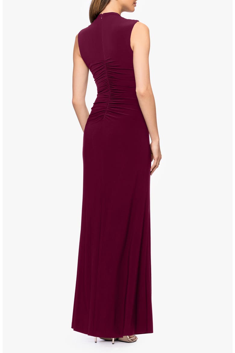 Ruched Knit Gown, Alternate, color, WINE