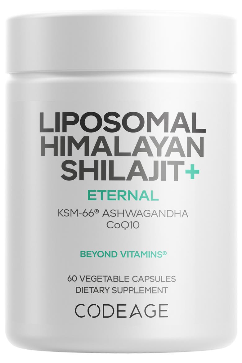 Liposomal Himalayan Shilajit+, KSM-66 Ashwagandha Supplement, Main, color, White