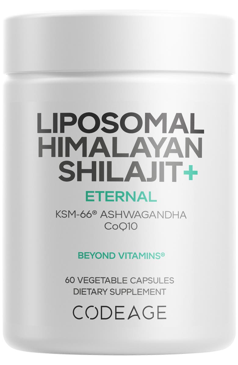Codeage Liposomal Himalayan Shilajit+, KSM-66 Ashwagandha Supplement, Main, color, White