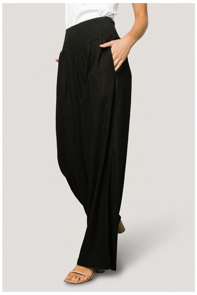 Parvati Smocked Waist Pants, Alternate, color, Black
