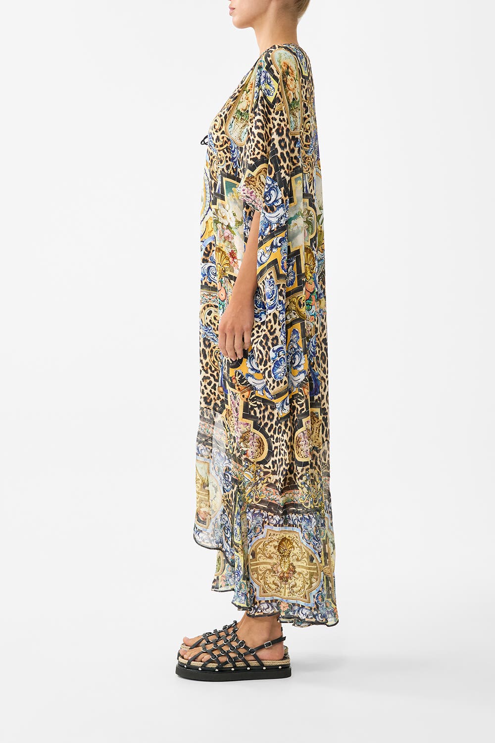 Lace Up Kaftan With Hem Ruffle - image 2