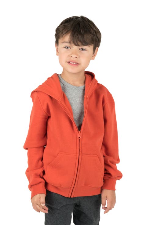 Kids Zip-Up Hoodie, 100% Cotton, Solid Colors