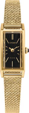 Citizen Fio Tank Goldtone Mesh Strap Watch, 14.3mm x 30.7mm