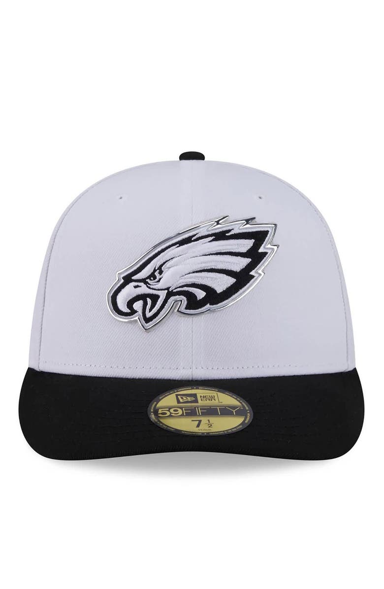 New Era Men's New Era  White/Black Philadelphia Eagles 2026 NFL Draft Pre-Curved 59FIFTY Fitted Hat, Alternate, color, White