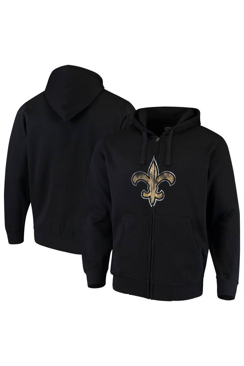 Men's G-III Sports by Carl Banks Black New Orleans Saints Primary Logo Full-Zip Hoodie, Main, color, Black