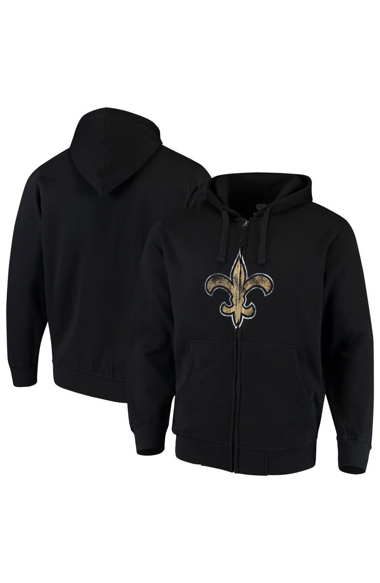 STARTER Men's G-III Sports by Carl Banks Black New Orleans Saints Primary Logo Full-Zip Hoodie, Main, color, Black