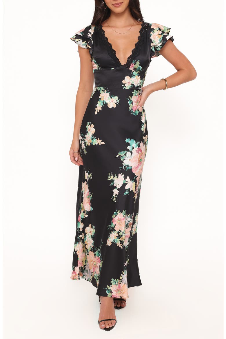 Arella Maxi Dress, Main, color, BLACK FLORAL