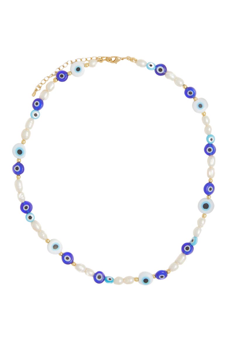 Shadow Beaded Necklace, Main, color, BLUE