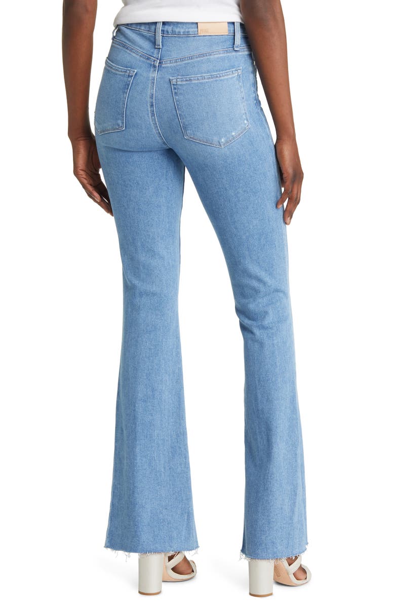 PAIGE Laurel Canyon High Waist Raw Hem Flare Leg Jeans, Alternate, color, 