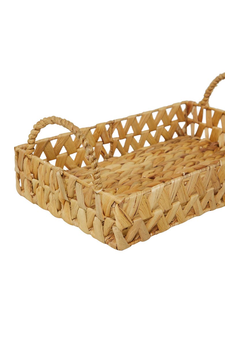 GINGER BIRCH STUDIO Brown Seagrass Handmade Woven Tray with Handles - Set of 3, Alternate, color, 