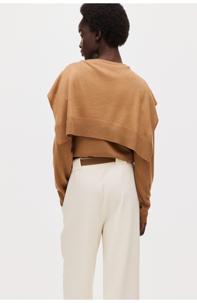 H&M Belted Ponte Di Roma Trousers, Alternate, color, Cream