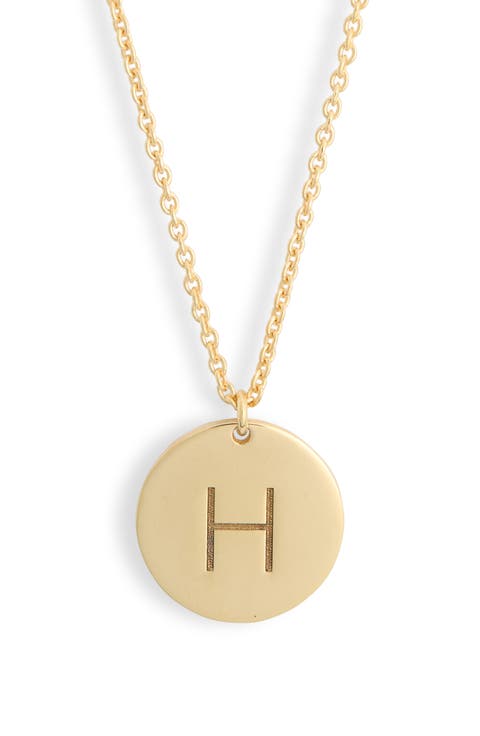 Initial Disc Pendant Necklace