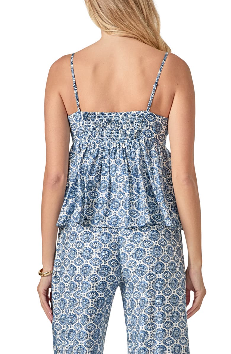 English Factory Allover Print Babydoll Top, Alternate, color, Navy/ White