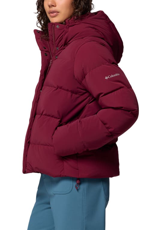 Columbia Amaze Puff™ Water Repellent 650 Fill Power Down Hooded Jacket In Burgundy