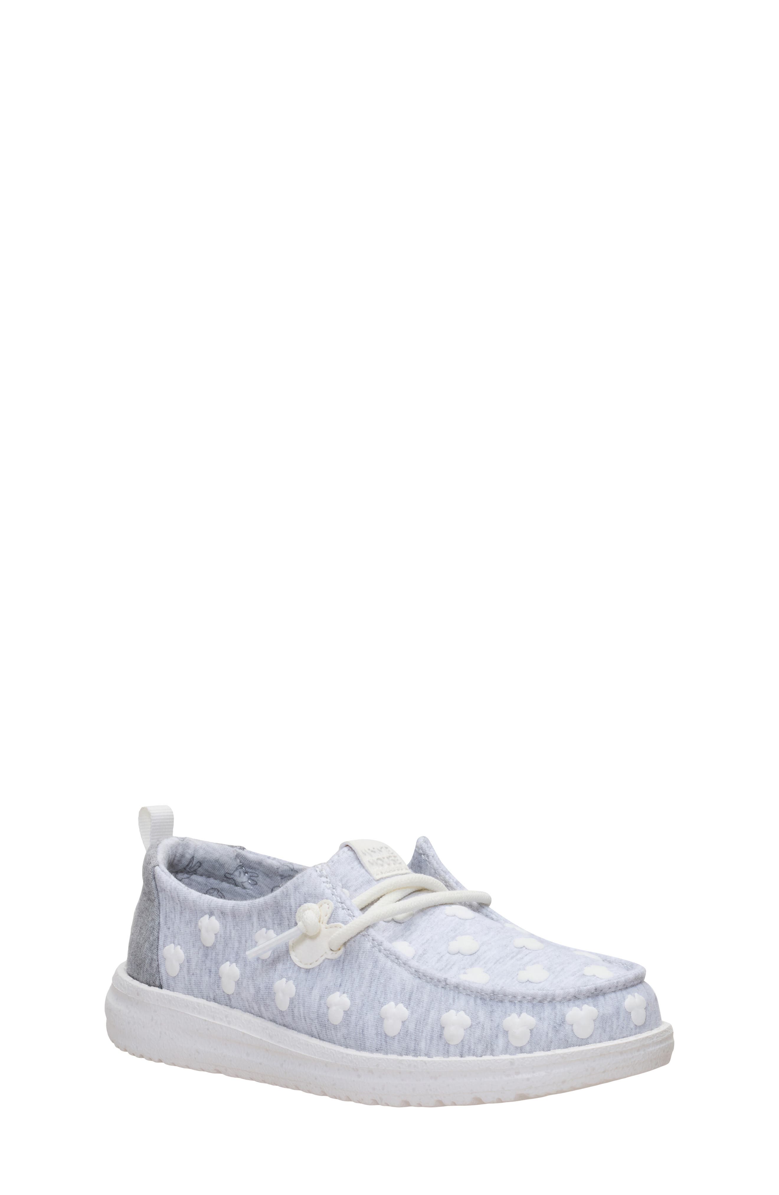 Kids' Wendy Minnie Mouse Jersey Slip-On Sneaker, Main, color, GREY
