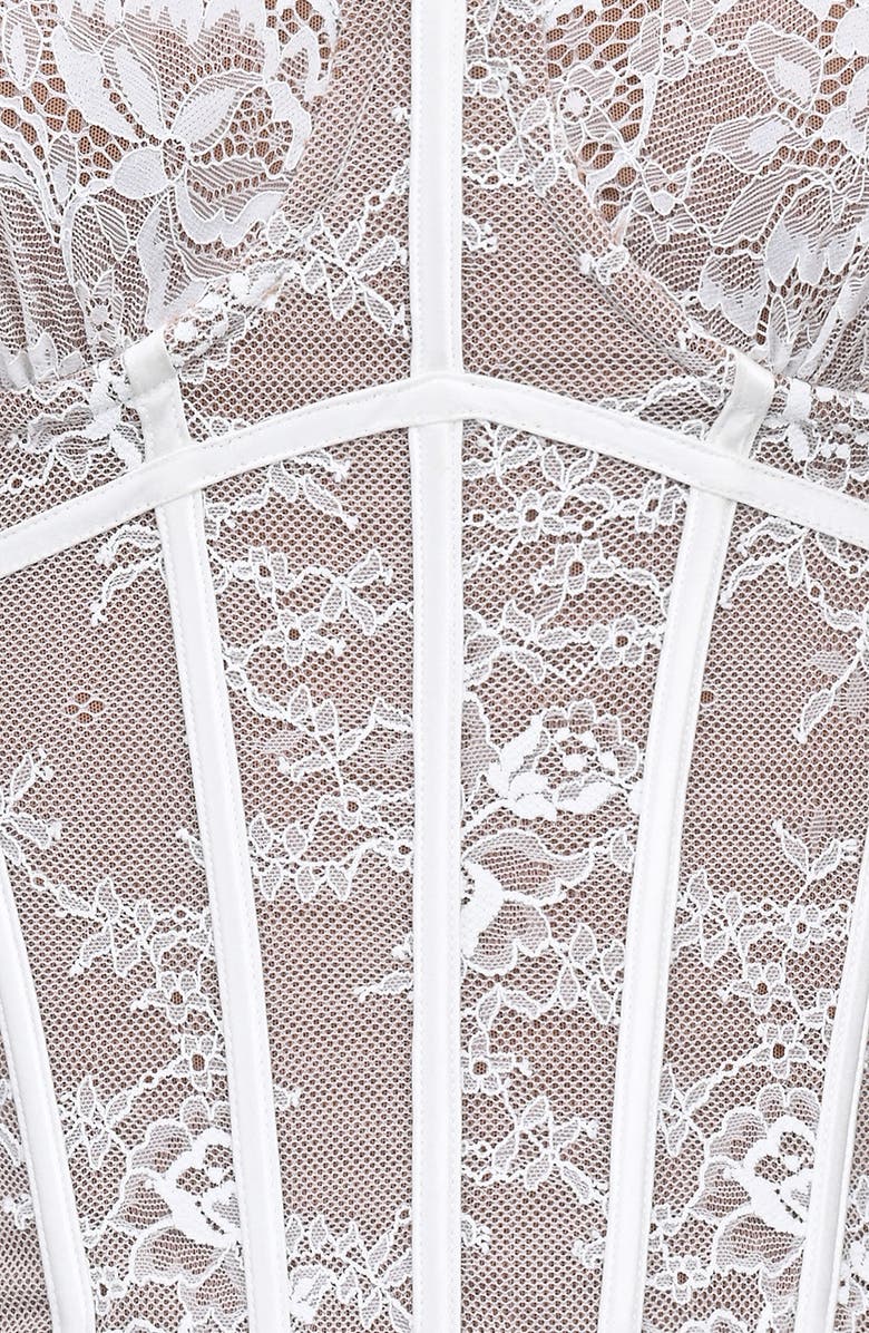 HOUSE OF CB Ayana Lace Corset Top, Alternate, color, White