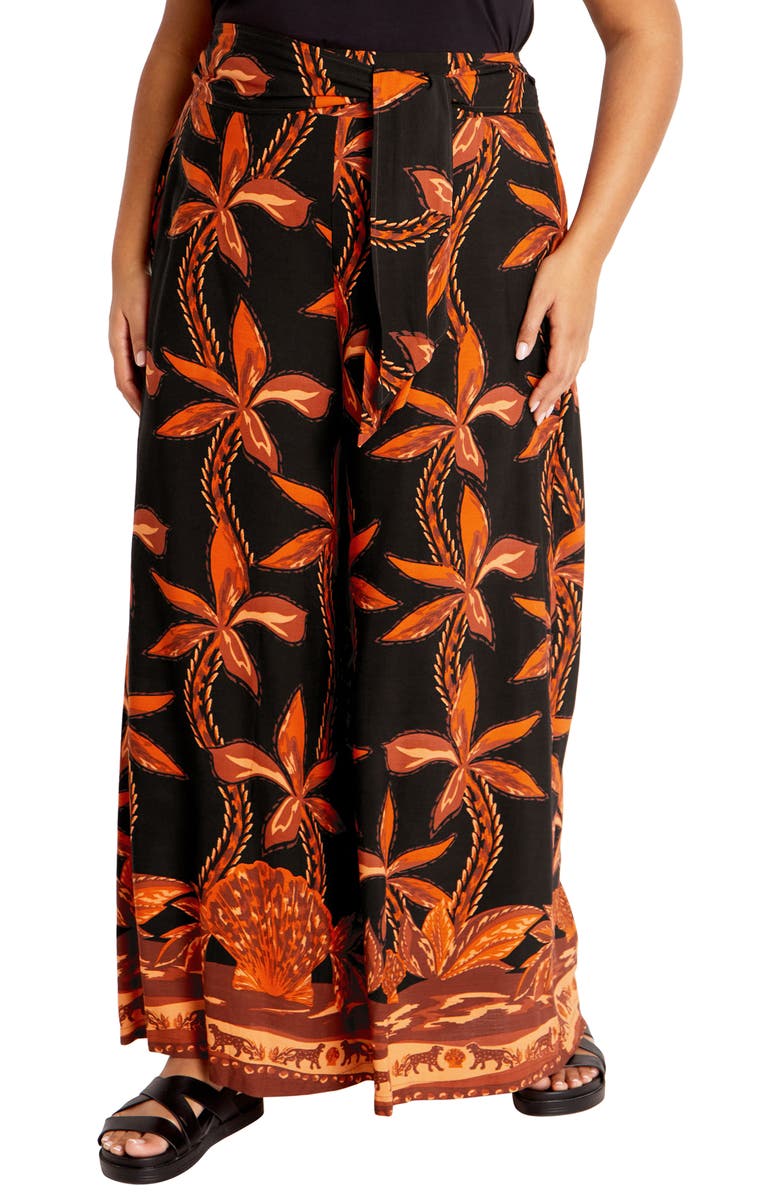 City Chic Treasure Wide Leg Pants, Main, color, Black Tahitian